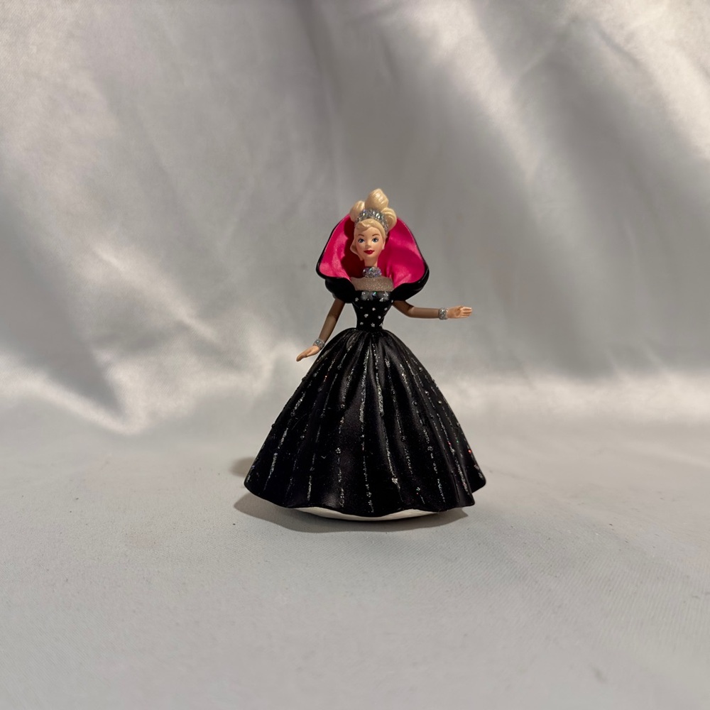 Vintage Hallmark Holiday Collection 1998 Barbie Ornament Black Gown-2/$20